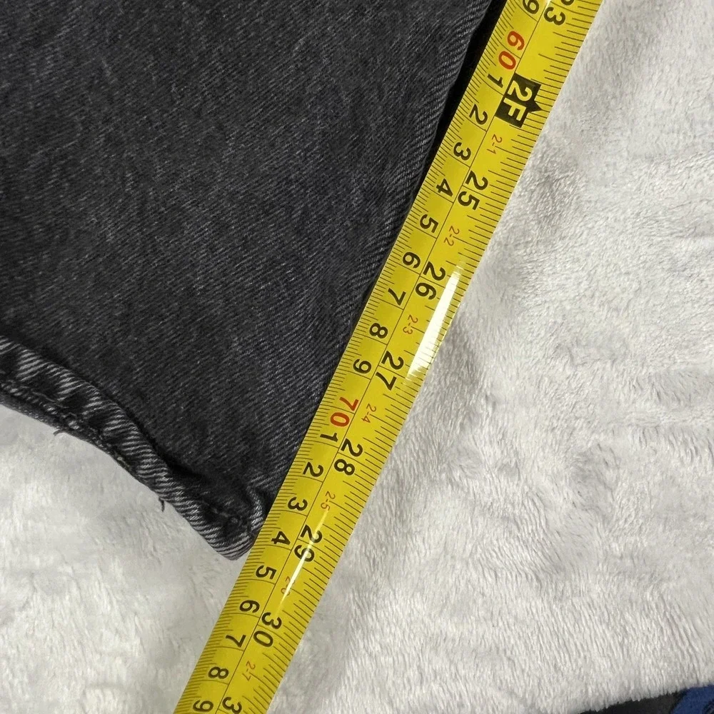 Levi's 501 R Only Jeans 32x34 Black Faded Button Fly Original Fit Straight Denim